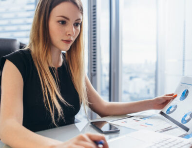 female working at desk