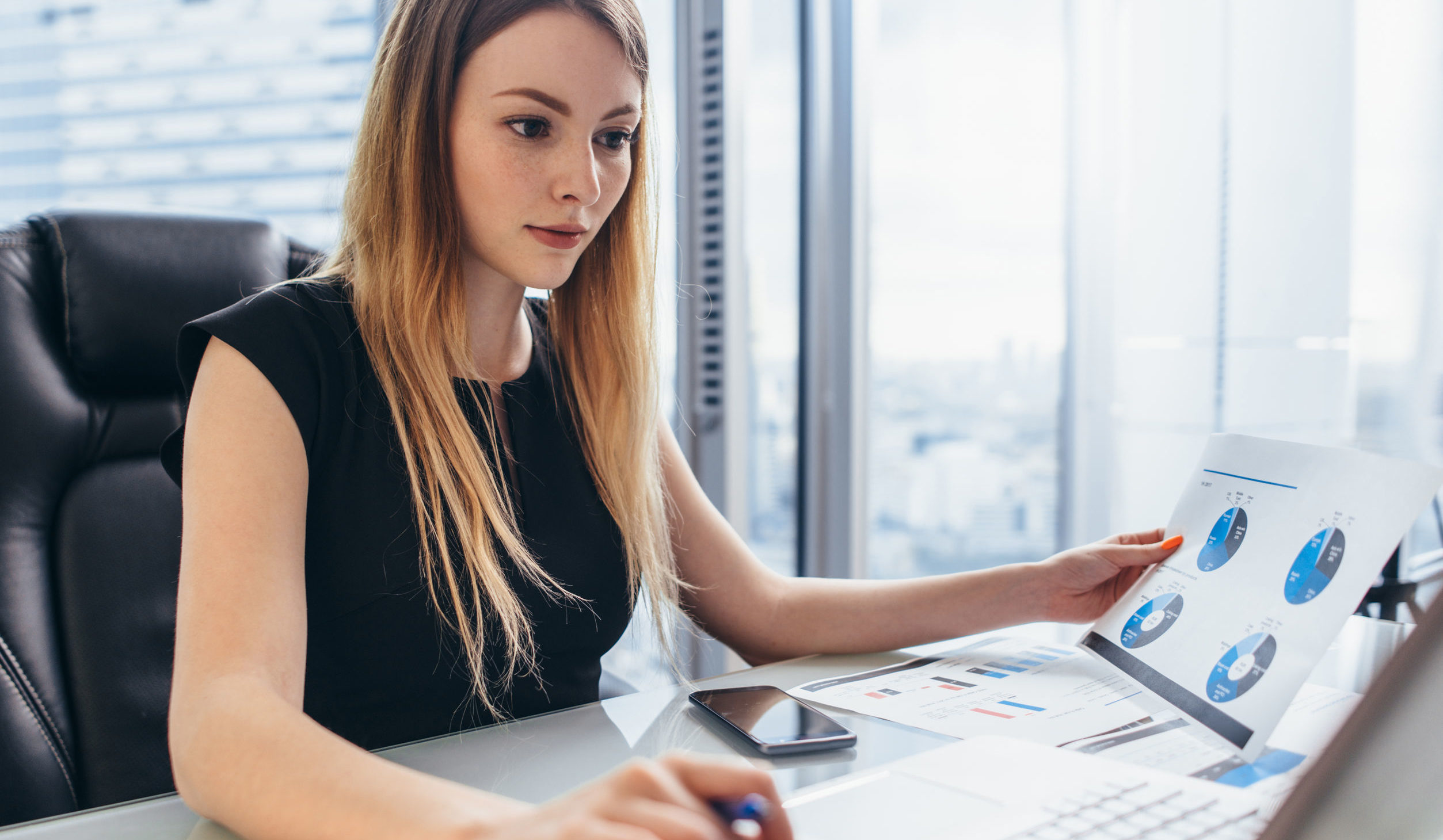 female working at desk