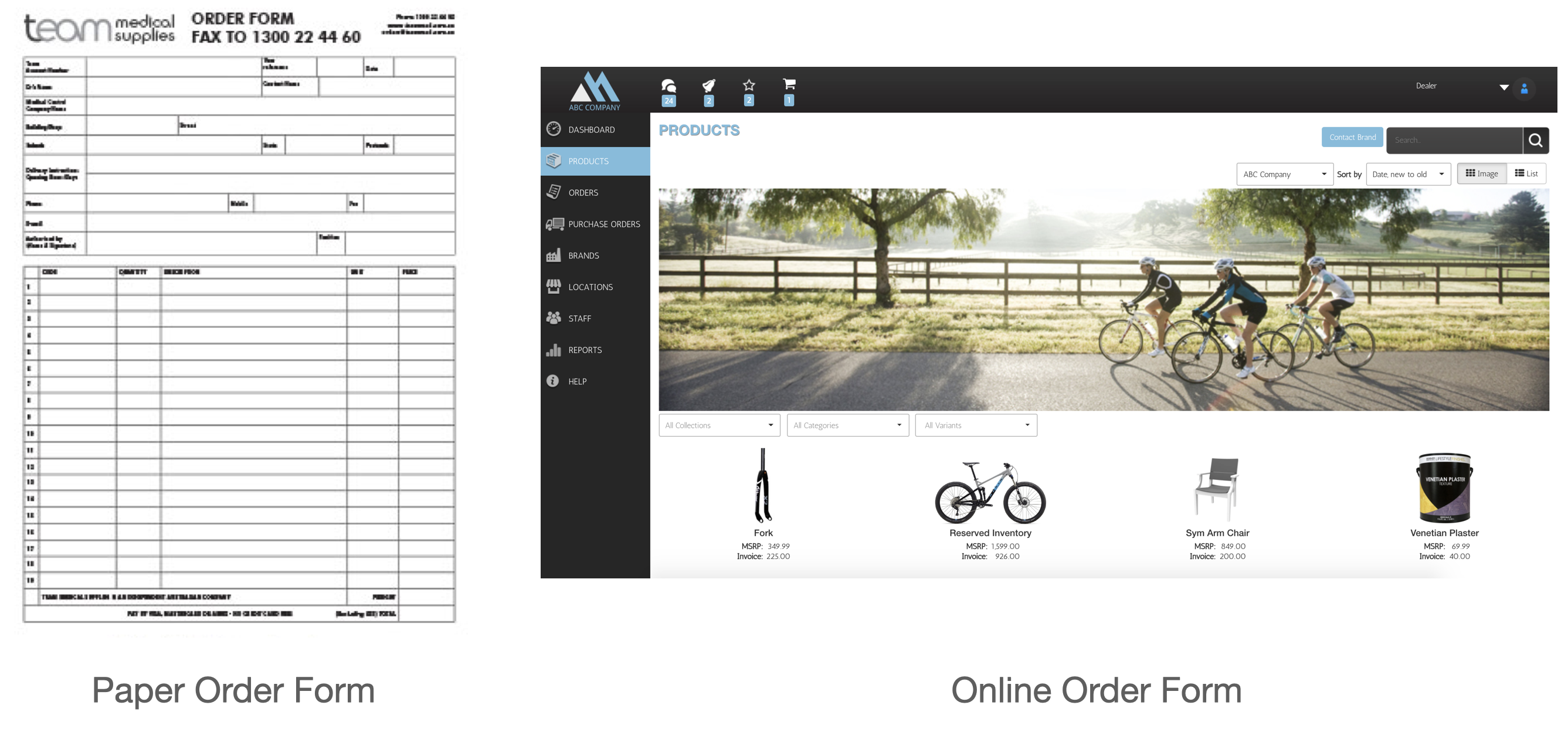 Online vs Paper Order Form